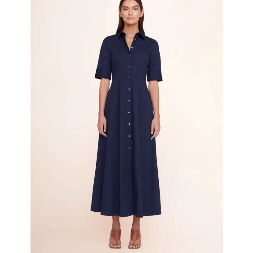 STAUD Joan Maxi Dress Navy Size 6 (Originally $325) NWT